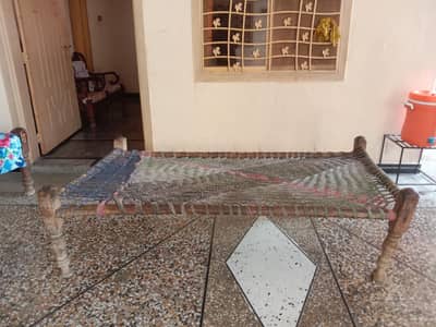 4 wooden charpai