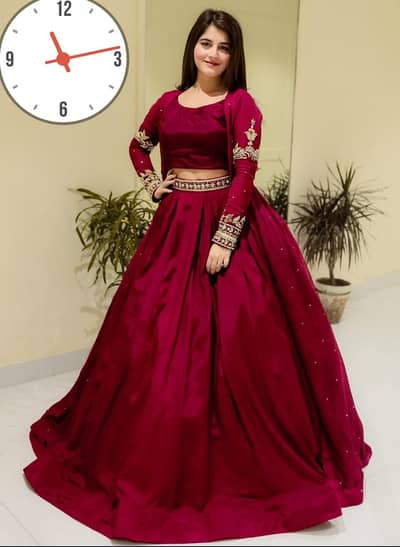 embroided Gown with Skirt