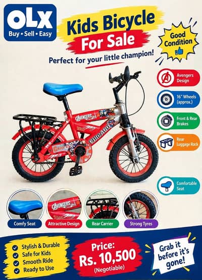 Two Wheeler Kids Bike 6-12 year