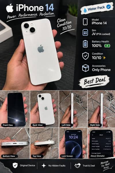iPhone 14 128GB JV LLA | 100% Battery | 10/10 Condition