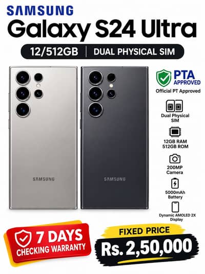 Samsung Mobile S24 Ultra pta official APROVED 12/512