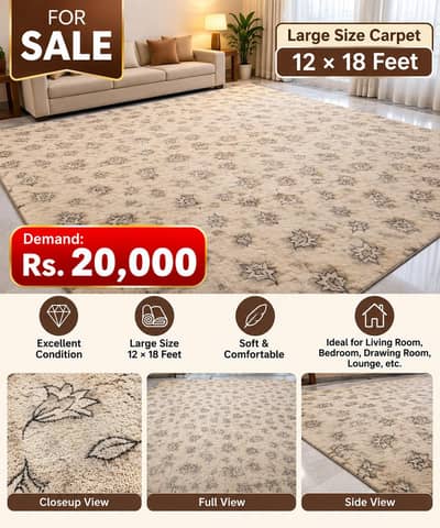 Large & beautiful carpet for sale – 12 × 8 feet