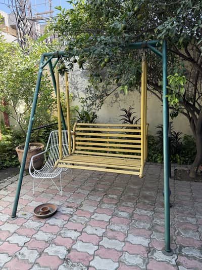 Heavy-Duty Metal Garden Swing / Jhula (2–3 Seater) – Good Condition