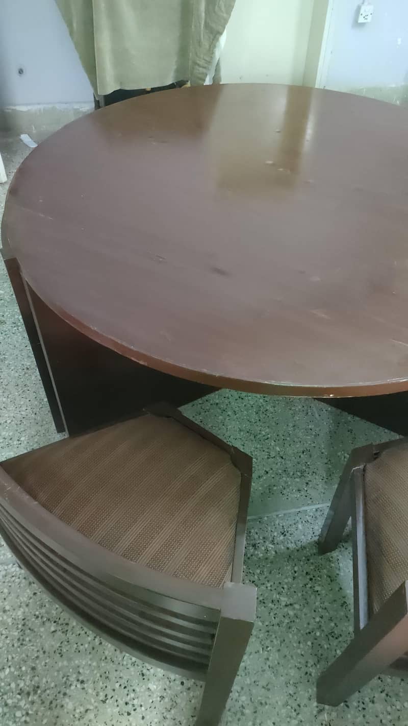 6 seater circular Space Saving Dining table Set 2
