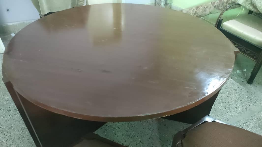 6 seater circular Space Saving Dining table Set 3