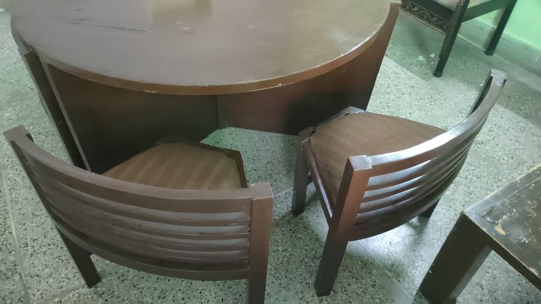 6 seater circular Space Saving Dining table Set 5