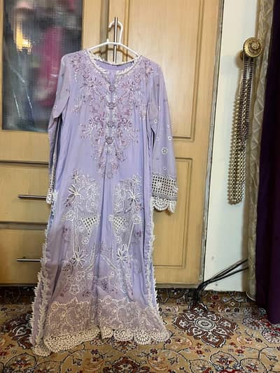 3 peace embroidered dress