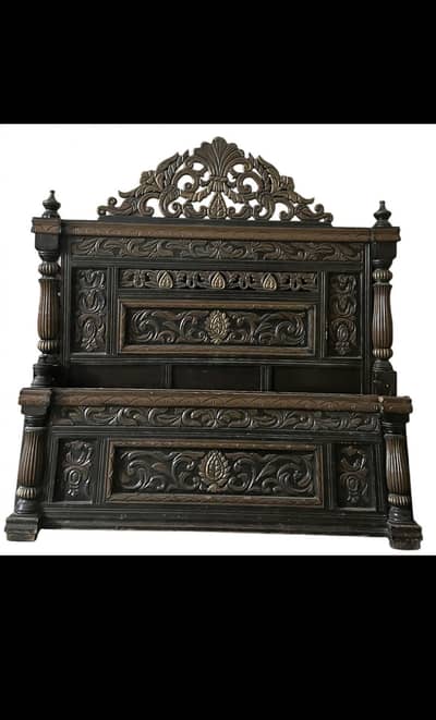 chinotic double bed - solid wood - used