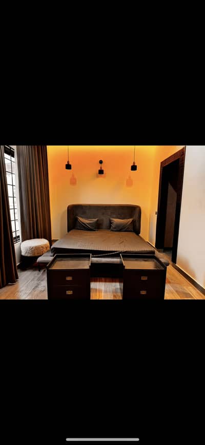 un-used bed for sale with side tables