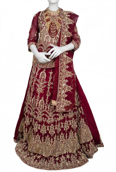 Bridal Barat Lehnga _ deep Mehroon heavy flair