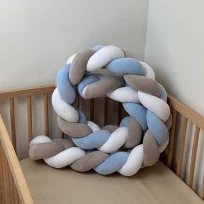 Baby cot bumper / cushion , braided bumper twist fence