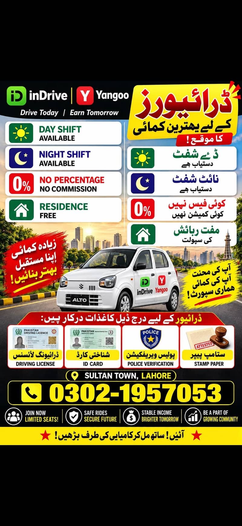 Drivers require for Indrive/Yangoo 0