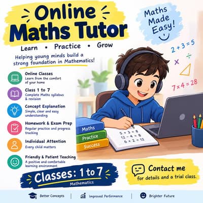 Online Maths Tutor for Class 1–7 | Affordable & Friendly
