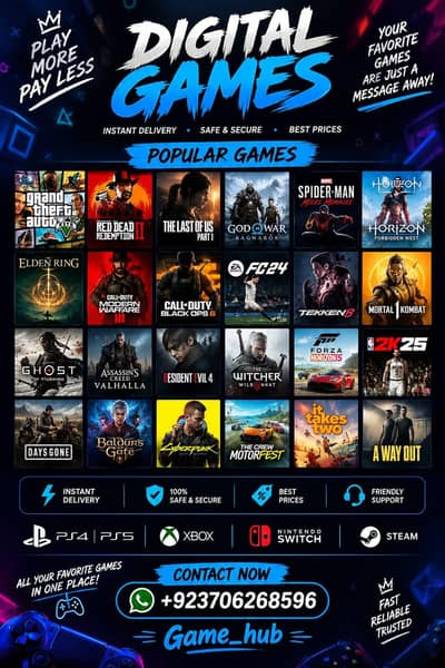 PS4 & PS5 Games | GTA V, RDR2, FC 26, COD, Tekken 8, Spider-Man more