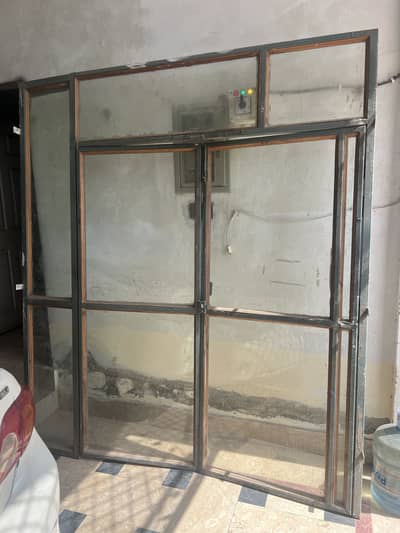 Door iron with glass