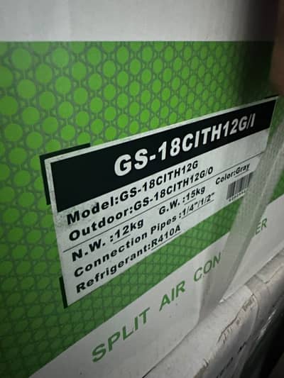 Brand New Split AC GS-18CITH12G – 1.5 Ton – R410A – Unused Description
