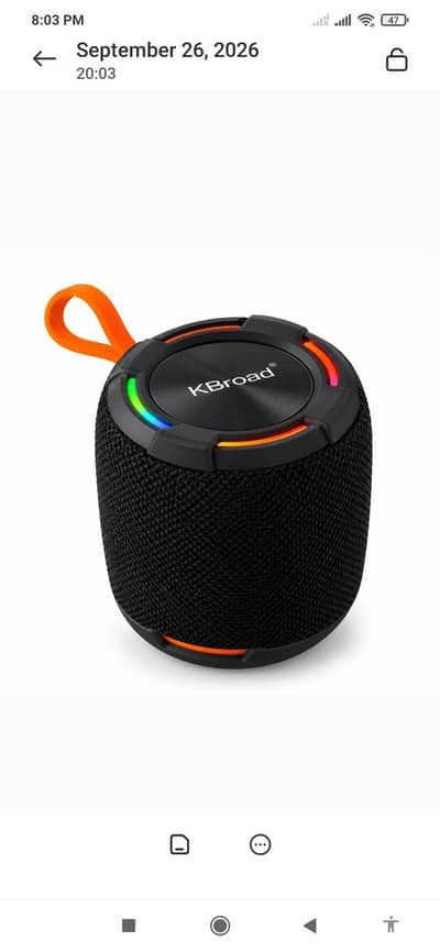 KBroad portable Bluetooth speaker with stylish RGB lights