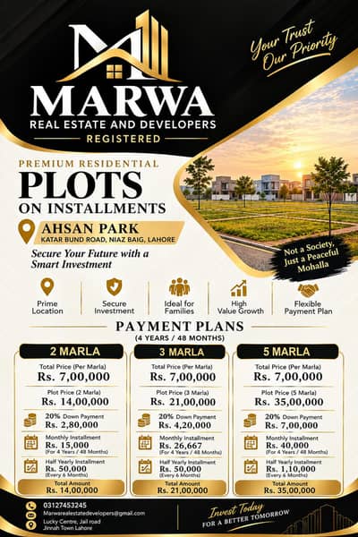 Residential Plots Available On Easy Instalments
