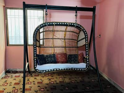 Iron wood home swing jhula