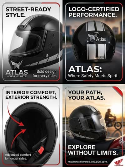 Atlas honda original Helmet (Black color)