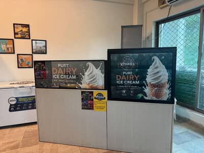Ice cream machine , steel table and accessories