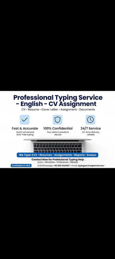 Assalam-o-Alaikum! Professional Typing Service in Karachi (Online Serv