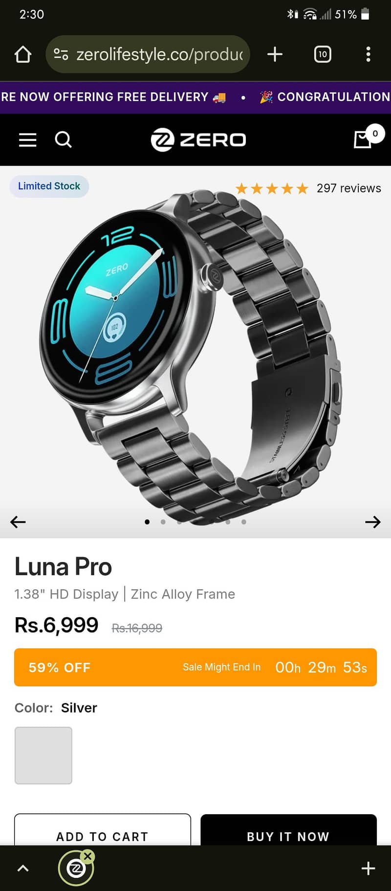 Zero Luna Pro Smartwatch 0