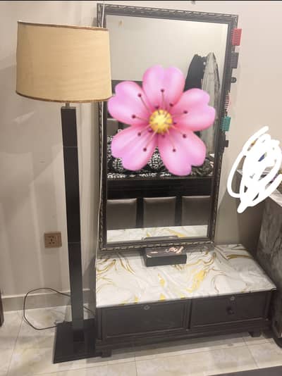 Console with mirror