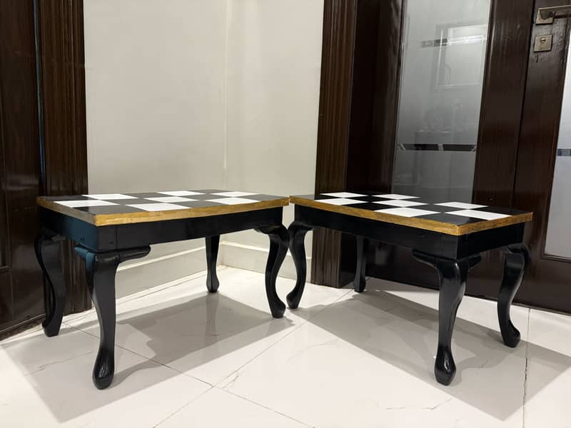 Solid wood hand painted table 1