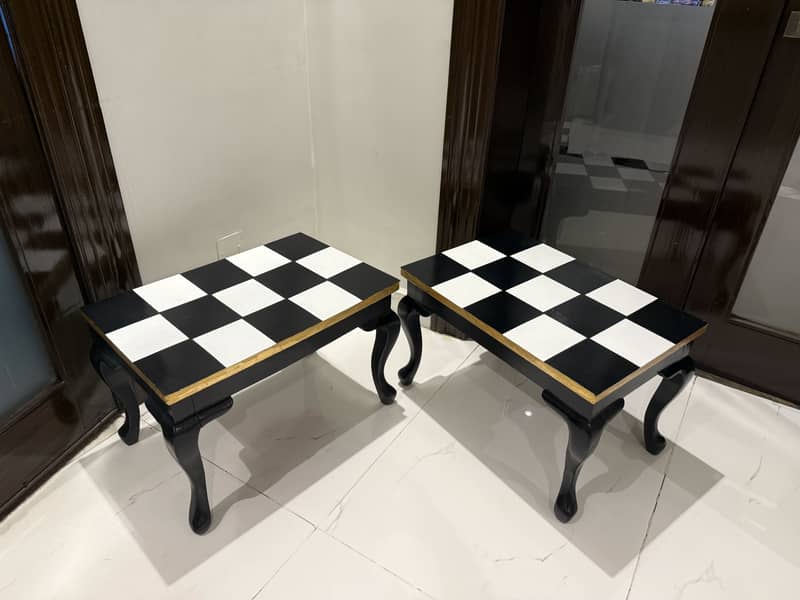 Solid wood hand painted table 2