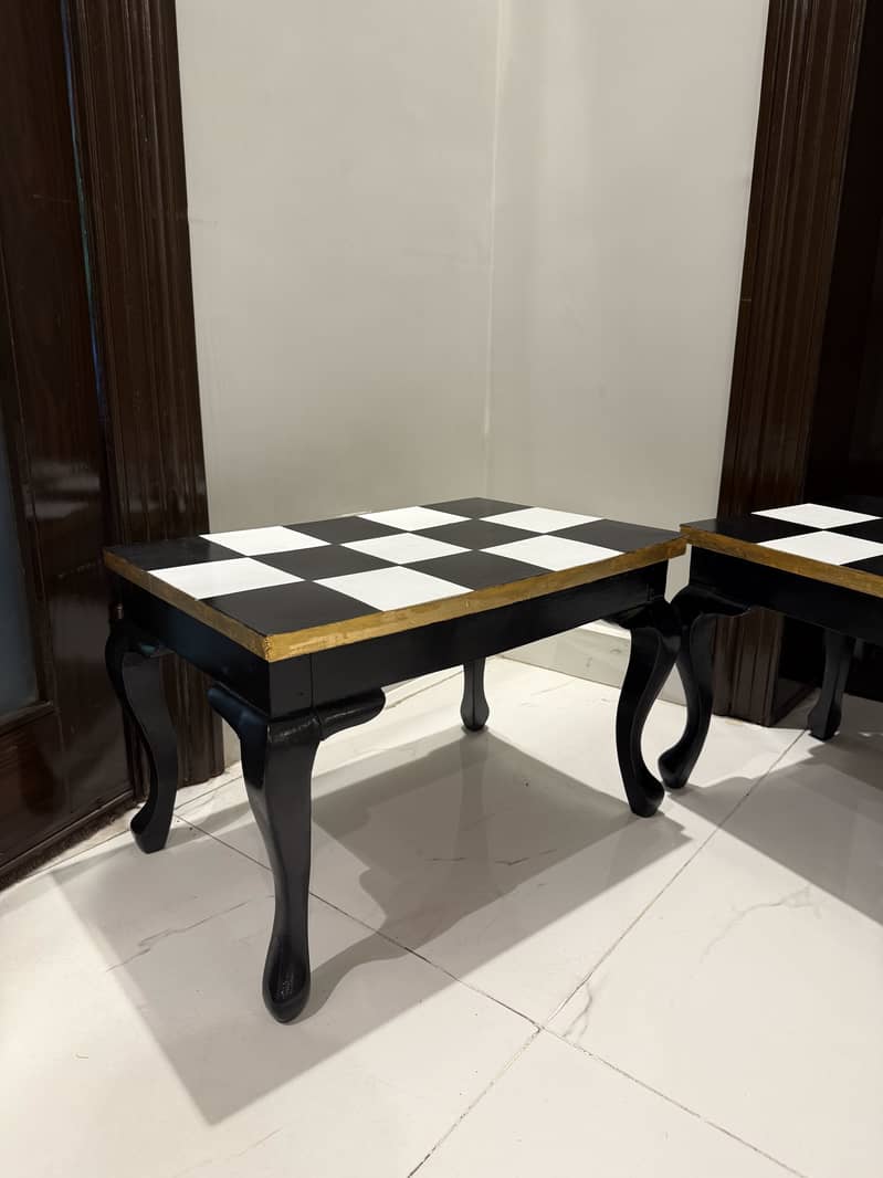 Solid wood hand painted table 4