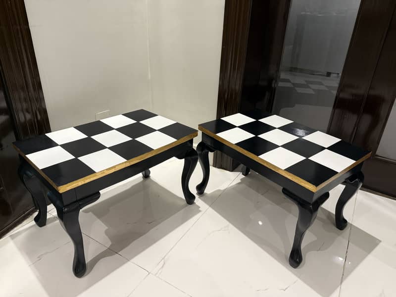 Solid wood hand painted table 8