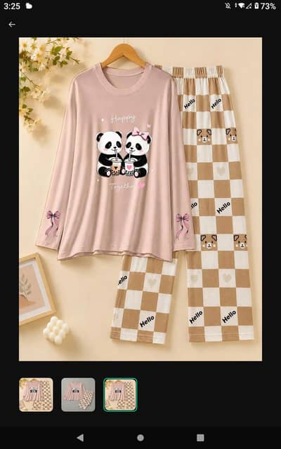 2 piece stitched night suit for girls