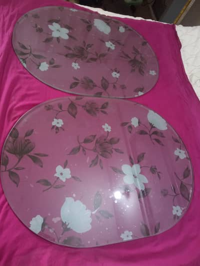 pair of side table glass