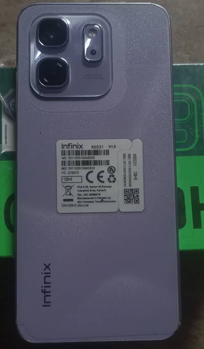Infinix hot50i 6gb+4gb/128gb purple color contact number 03353970405