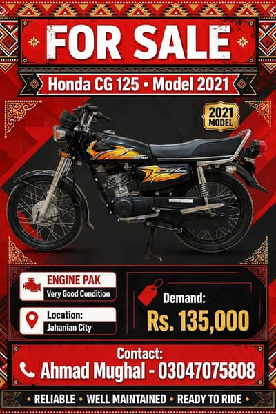 Honda 125 2021 modle forsale
