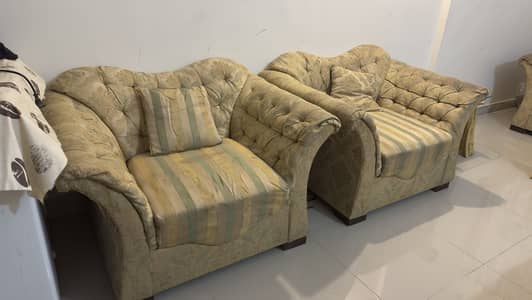 7 Seater Sofa Set & Glass Tables for Sale