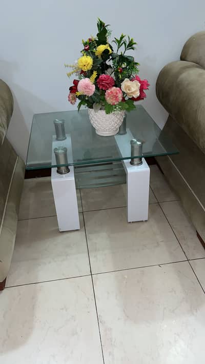 2-piece modern Glass Top Living Room Tables