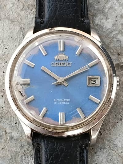 Vintage Orient Automatic Watch (21 Jewels) – Blue Dial