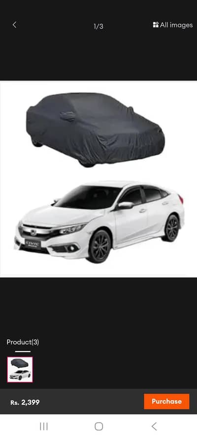 Car cover Civic Oriel 1.8