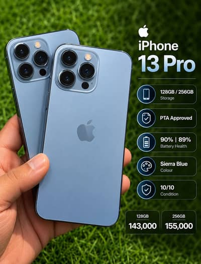 Iphone 13 Pro PTA 128GB / 256GB |  12 Pro PTA  128GB