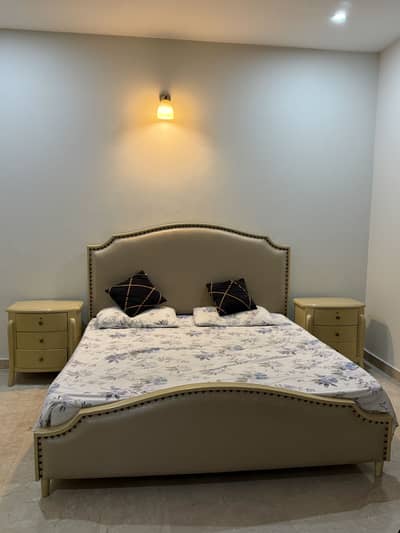 Bed set and sofa cum bed + curtains and dressing table