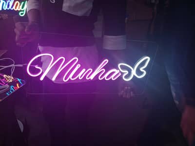 neon sign & 3d boards