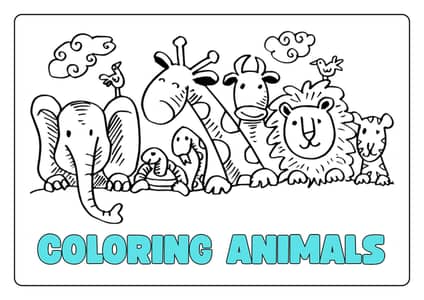 cute animal colouring book for kids