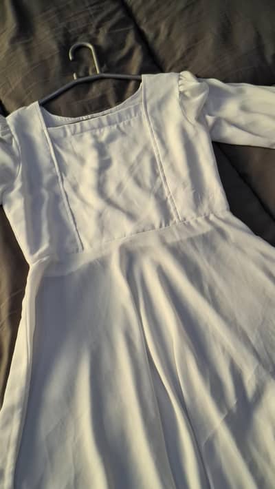 White squared neck dress