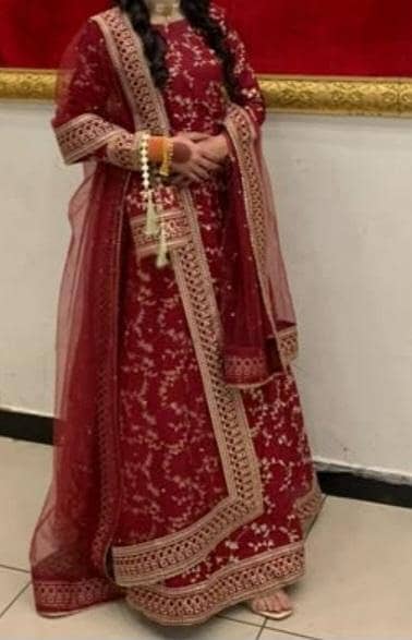 maroon lehnga