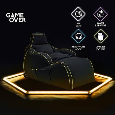 Game Over Giant Bean Bag Chair Indoor & Outdoor Gamer Lounger