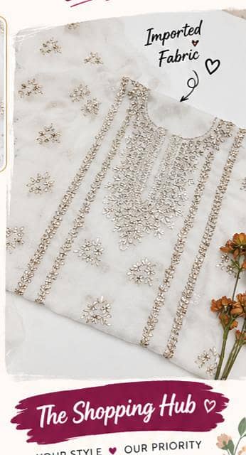 2 Pcs Women's Unstitched Gota Work Suit