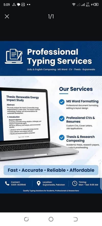 Typing work & computers work msword' assignment Typing