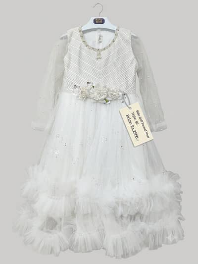Formal Off White Frock for 7/8 years old